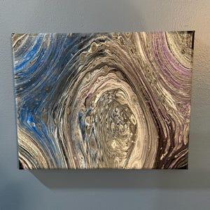 Alien Footprint - Original Acrylic Pour Painting Canvas