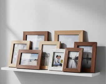 gepersonaliseerde en op maat gemaakte houten fotolijsten, natuurlijk, tweekleurig of in kleur