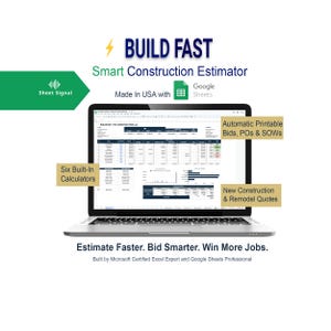 BuildFast Smart Construction Estimator | Automated Bids, POs & Cost Tracking (Google Sheets Template)