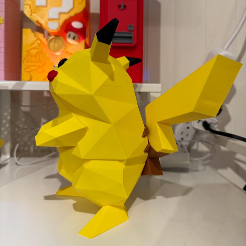 Pikachu Super Smash Bros 64 3D Figure - Authentic Low Poly N64 Replica ...