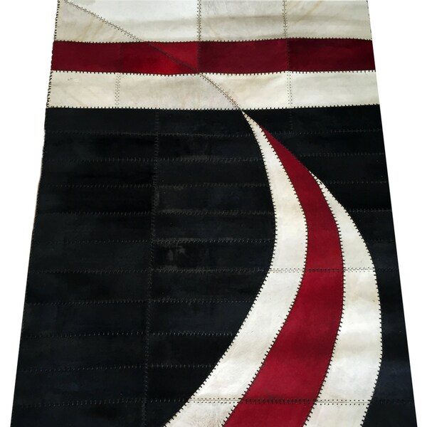 Leather Hide Rug Sailing Style Cowhide Patchwork Rug Home Decor Carpet LR-1104