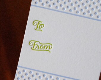 Letterpress Gift Tags & Enclosures - set of 4