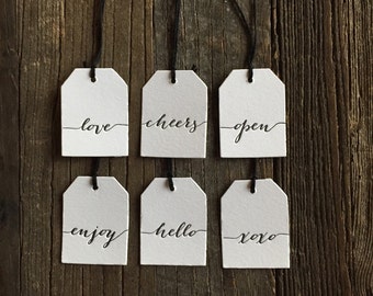 Letterpress gift tags for all gifts - Set of 6