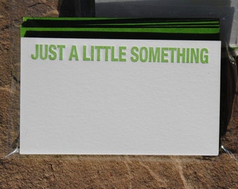 Letterpress YOU'RE SUPER or JUsT a LiTTLE SOMeTHING cards & Envelopes - set of 6