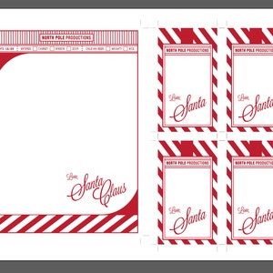 SANTA STATIONERY Note paper and tags from Santa and Elf North Pole Instant Download image 2