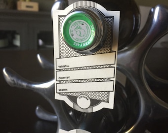 Letterpress wine tags, wine labels, varietal, region and vintage tags
