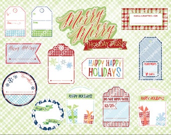 Download and Print Tags - Fabric Holiday