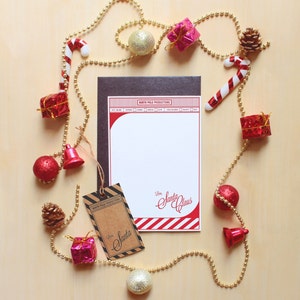SANTA STATIONERY - Note paper and tags from Santa and  Elf - North Pole - Instant Download