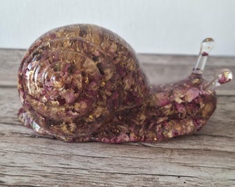 Handcrafted Whimsical Snail Paperweight | Garden Inspired Desk Accessory |Gift