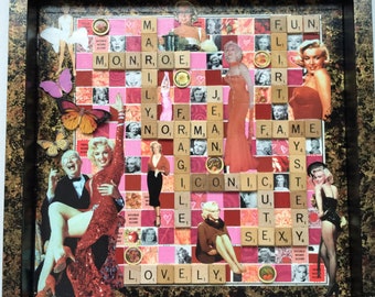 Marilyn Monroe Word Tile Game Board Collage