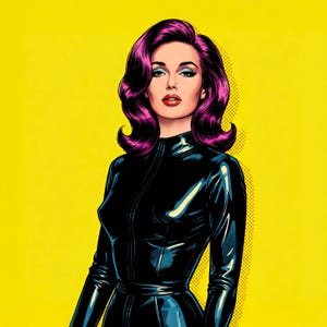 Retro Femme Fatale - Pop Art Latex Icon 32 x 32 inch stretch Canvas