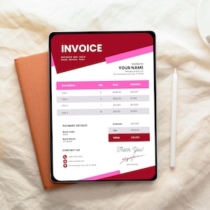Invoice Template Editable, Small Business Custom Order Form Printable, Invoice Form, Modern Invoice, Instant Download