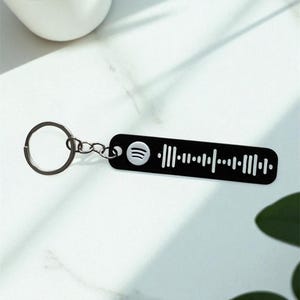 Porte-clés Spotify personnalisé – Code musical gravé – Idée cadeau avec chanson préférée – Impression 3D
