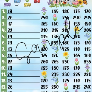 300 Stacker Flower Bingo Board