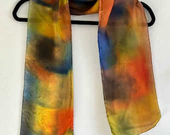 Hand-Painted Silk Scarf Autumn Splendor