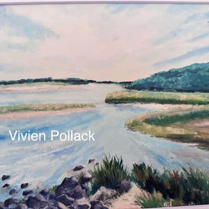 Sunken Meadow Print of Oil Painting Sunken Meadow NY in a 11 x 14-inch Mat