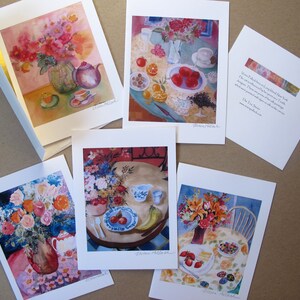 5 Blank Greeting Cards, Tea Lovers 5x7 Spring Tea image 3