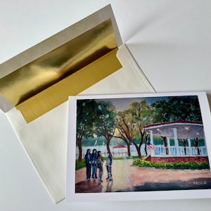 1 Art Card of Painting Northport Band Shell &quot;Hanging Out in Northport &quot;5 x 7 Card