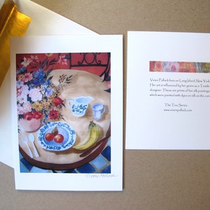 5 Blank Greeting Cards, Tea Lovers 5x7 Spring Tea image 4