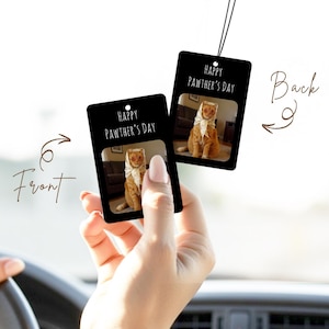 Custom Car Freshener from Your Pet&#39;s Photo - Personalized Dog & Cat Air Freshener with Picture - Car Accessories for Him