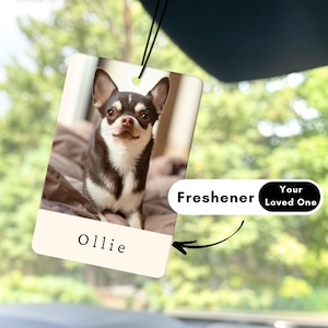 Custom Car Freshener from Your Pet&#39;s Photo - Personalized Dog & Cat Air Freshener with Picture - Car Accessories for Him
