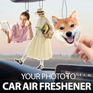Personalised Air Freshener From Photo - Custom Car Air Freshener With Picture - Car Accessory With Dog - Gift For Couple