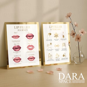 2 Lip Filler Signs, Lip Filler Aftercare, Lip Filler Journey, Med Spa Decor, Beauty Clinic Decor, Beauty Salon Decor, Lip Injection Art