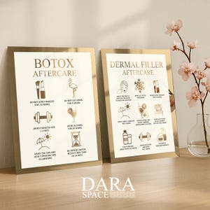 Décoration de centre de soins médicaux, signe de soin après-vente Botox, signe de soin de rebouchage, déco de salon de beauté, déco de clinique de beauté, 2 signes de soin de suivi, art mural esthétique