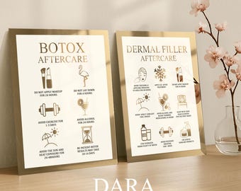 Medspa Decor, Botox Aftercare Sign, Filler Aftercare Sign, Beauty Salon Decor, Beauty Clinic Decor, 2 Aftercare Signs, Aesthetics Wall Art
