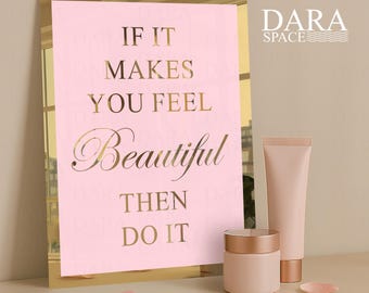 Gold Mirror Salon Sign | Motivational Beauty Studio Decor