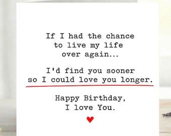 Romantic Birthday Card, I’d Find You Sooner Love Card, Emotional Birthday Card for Partner