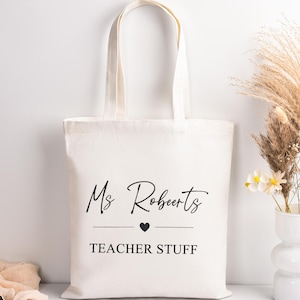Benutzerdefinierte Lehrer Tragetasche &quot;Lehrer Sachen&quot; Personalisierte Lehrer Geschenk, Lehrer Dankeschön Geschenk, Lehrer Tragetasche, Lehrer Geschenk, TA Geschenk