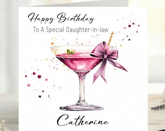 Birthday Card for Daughter in Law, Elegant Daughter in Law Birthday Card, Personalized Birthday Greeting Card