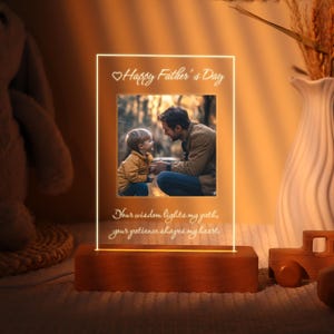 Personalized Photo Night Light,Wedding Gifts, Bachelor Party Gifts,Bedroom Night Light,Gift for Dad,Best Dad Ever,Custom Name,Gift for Her