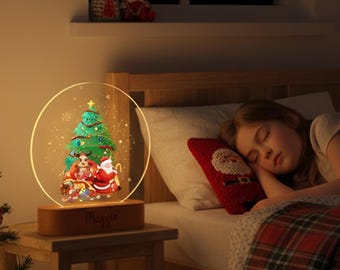 Custom 2025 Christmas Tree Night Light, LED Lamp for Holiday Decor,Gifts for Christmas Lovers,Night light for Kids,Bedroom Decor,Santa Claus
