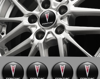 4x SET 3D Printed PONTIAC Center Hub Caps Domed Stickers Sport Auto Car Logo Moto Emblems Custom Handmade Personalized Item Rim Wheel Decals