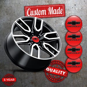 4x SET Adesivi per mozzo centrale CHEVROLET stampati in 3D Adesivi per auto, moto, logo, emblemi, distintivi, personalizzati, fatti a mano, articoli personalizzati, cerchi, decalcomanie