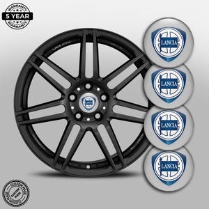 4x SET Coprimozzi centrali LANCIA stampati in 3D Adesivi bombati Sport Auto Logo auto Moto Emblemi Articolo personalizzato fatto a mano Cerchioni Decalcomanie per ruote