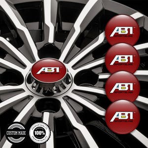 4x SET 3D Printed ABT Center Hub Cap Domed Adhesive Sticker Sport Auto Car Fan Cover Logo Emblem Badge Handmade Personalized Rim Wheel Decal