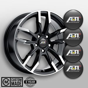 4x SET 3D Printed ABT Center Hub Cap Domed Adhesive Sticker Sport Auto Car Fan Cover Logo Emblem Badge Handmade Personalized Rim Wheel Decal