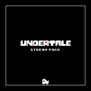 May include: A black and white image with the text "UNDERTALE STREAM PACK" in white with a red heart in the word "UNDER" and a white pixelated dog with a red heart on its chest at the bottom of the image.