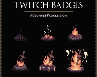 Pixel Bonfire Twitch Badges Dark Souls Subscriber Icons