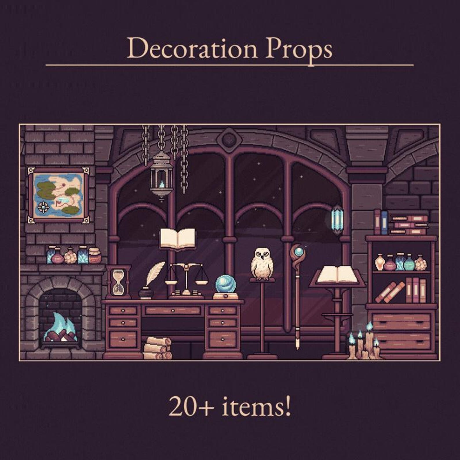 Wizards Study | Modular Stream Pack - Fantasy Magic Twitch Overlays - Etsy