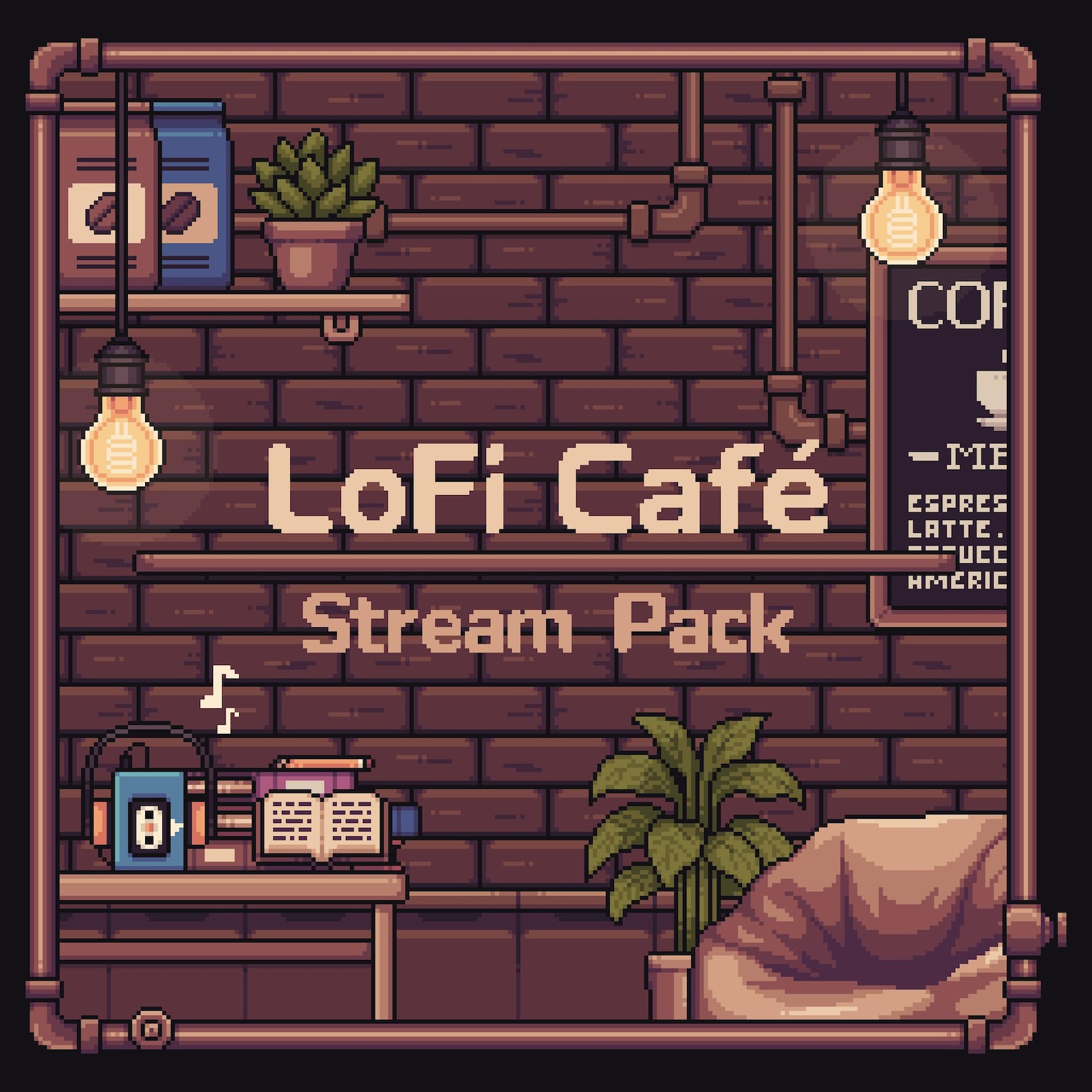 Lofi Cafe | Modular Stream Pack - Lofi Chill Cozy Twitch Overlays - Etsy