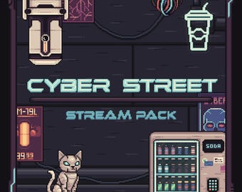 Cyber Street | Modular Stream Pack -  Cyberpunk Futuristic Twitch Overlays