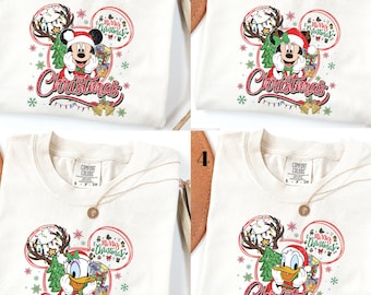 Retro Custom Disney Very Merry Christmas Shirt, Disney Christmas All Characters Shirt, Disney Family Matching Xmas Shirt,Christmas Group Tee