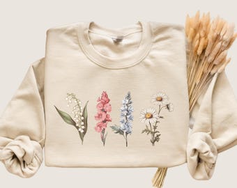 Custom Birthflower Sweatshirt, Birthflower Sweater, Mom's Garden, Grandma's Garden, Gift for mom, Grandma Mother's Day Gift, Gift for her