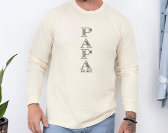 Comfort Colors® Papa Sweatshirt Personalised With Name, Father T-Shirt Gift, Expecting Dad Announcement Tee, Father’s Day Sweatshirt