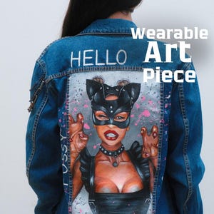 Custom Painted Denim Jacket – Personalized Jean Jacket for Women – Unique Hand-Painted Streetwear, Made to Order Outerwear