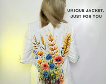 Personalized Floral Jacket for Women - One-of-a-Kind Wearable Art